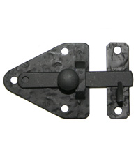 2-13/16 Rough Black Iron Arrowhead Cabinet Latch, Acorn RL1BP